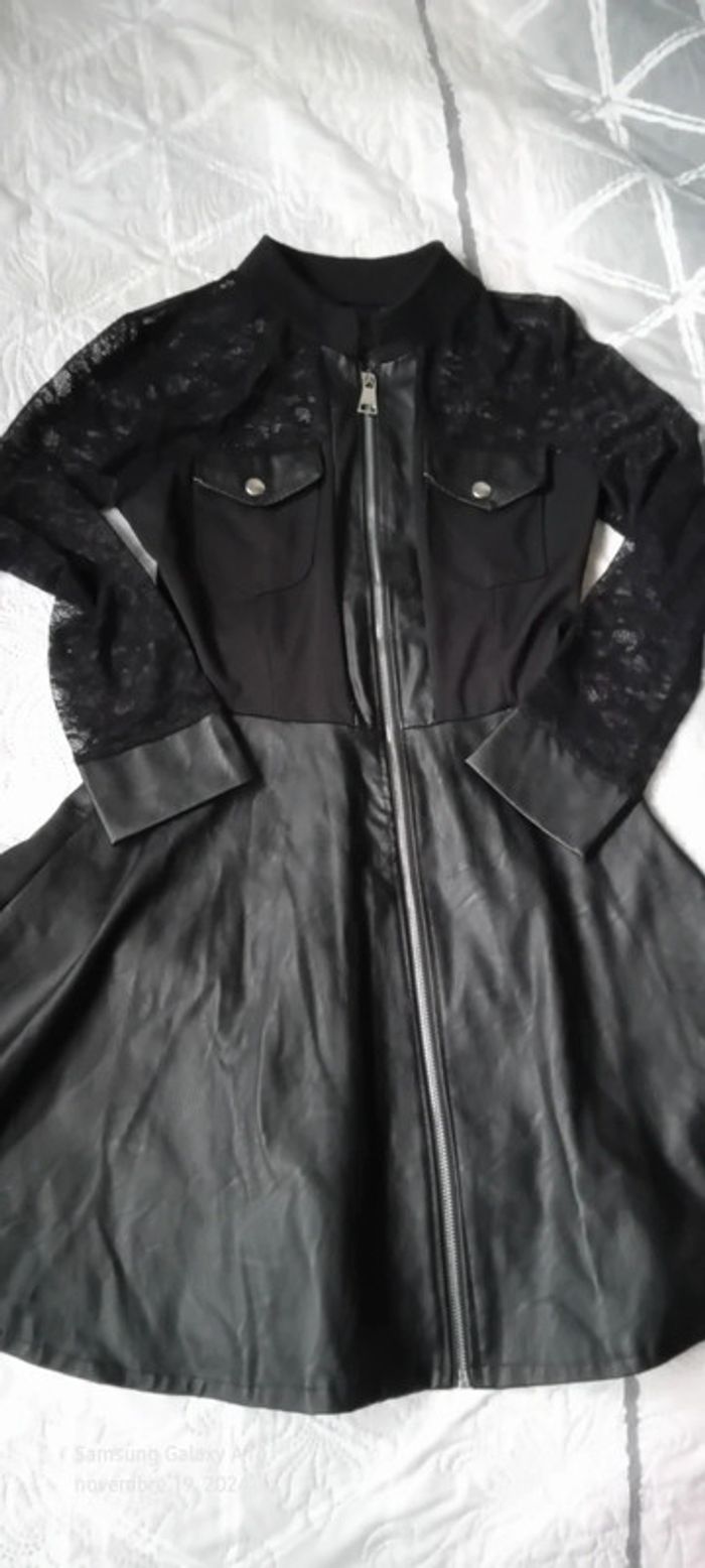 Robe sexy bimatiere avec dentelle et fermeture éclair femme M made in italy - photo numéro 9