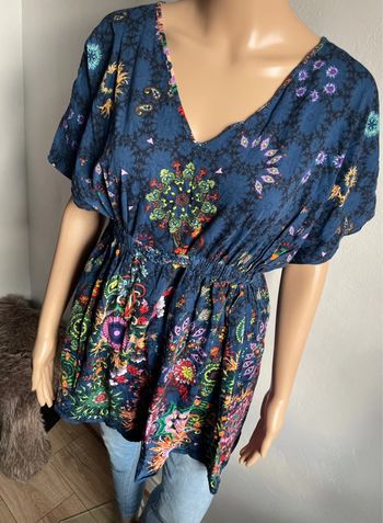 Tunique Desigual Fleurie Bleue - Taille M