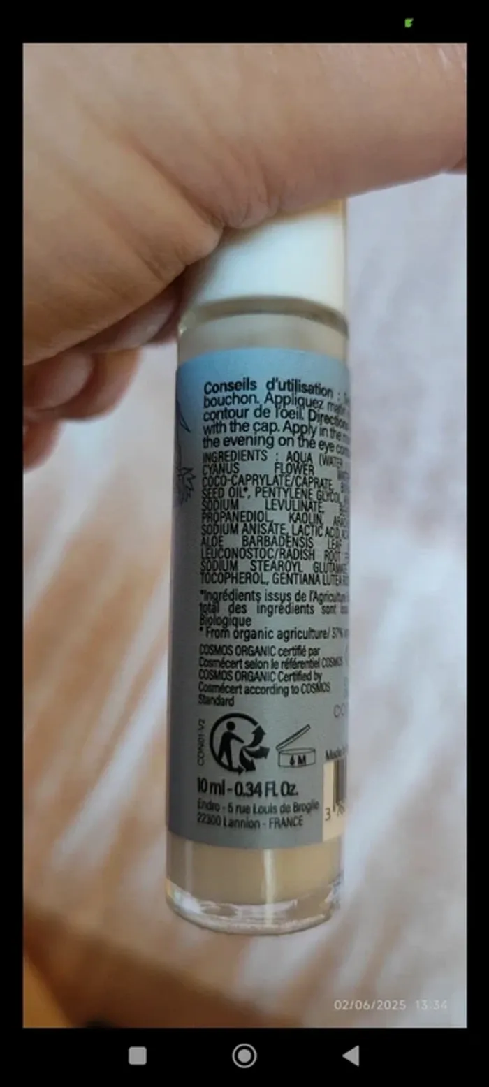 Endro Soin Contour des yeux Roll On Contour des yeux Bio Cernes Poches et Ridules 10 ml - photo numéro 4