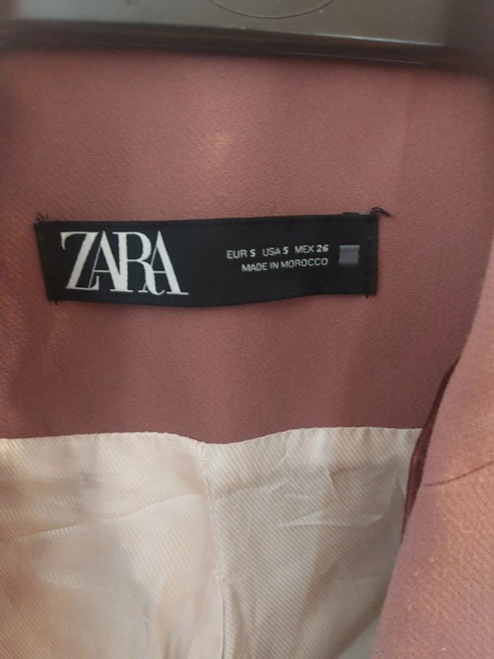 Ensemble tailleur Zara - vieux rose - taille 36 - photo numéro 3