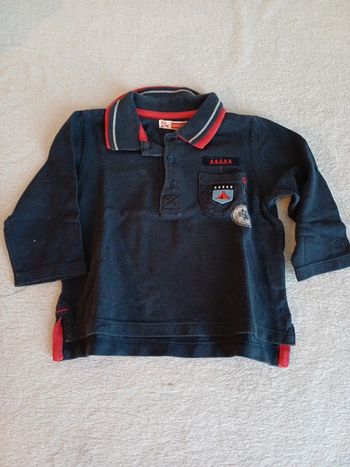 Polo bleu marine et rouge 12 mois dpam