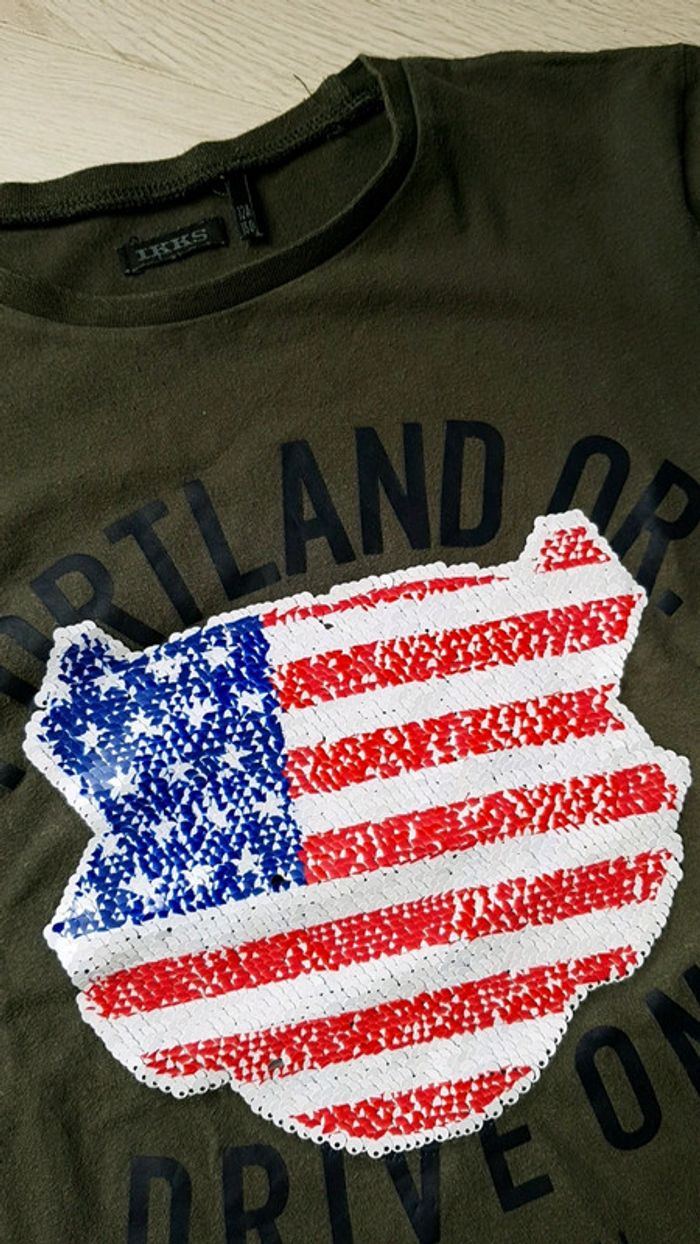 Tee shirt manches longues à sequins ikks garçon 12ans - photo numéro 4