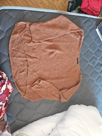 Pull maille marron t44