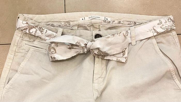 Pantalon Avec Ceinture À Nouer Taille 36 - photo numéro 3