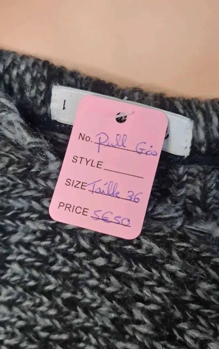 Pull en laine femme couleur gris - photo numéro 6