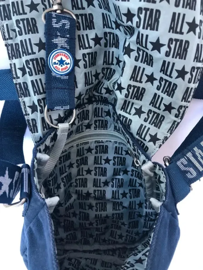 Converse All Star Sacoche + porte-monnaie / shoulder bag + little wallet navy blue - photo numéro 6