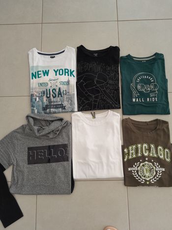 Lot 6 tee-shirt manches longues garçon 12 ans