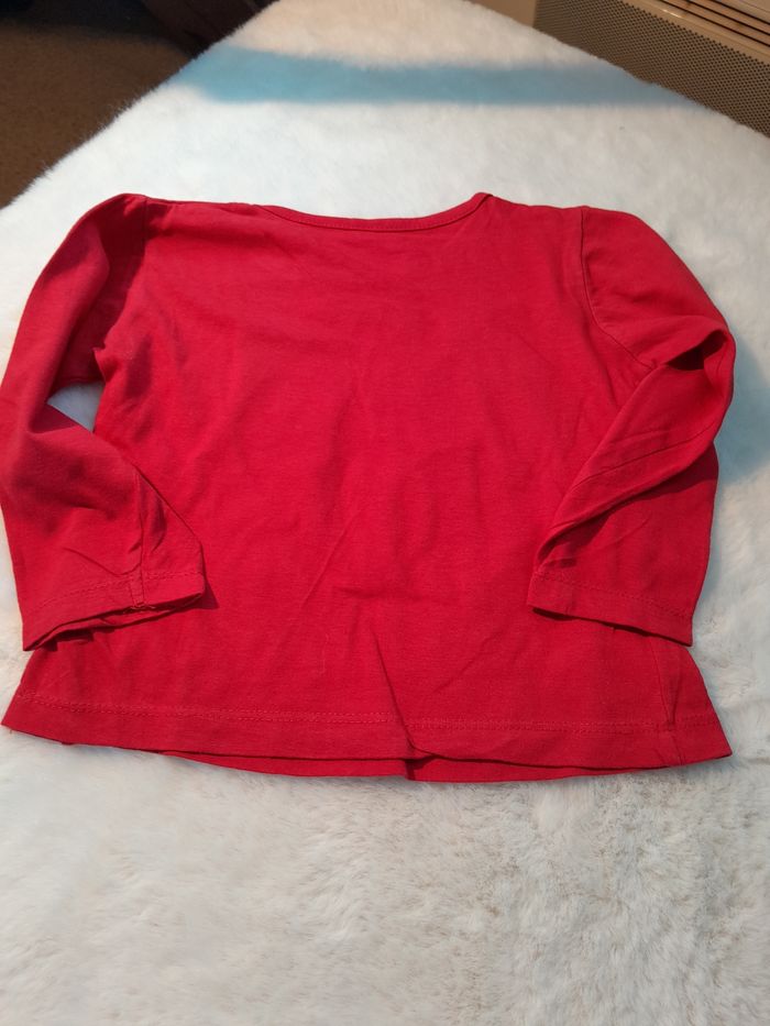 Tee-shirt Fille Rouge "Too Cool For School" (4 Ans - photo numéro 2