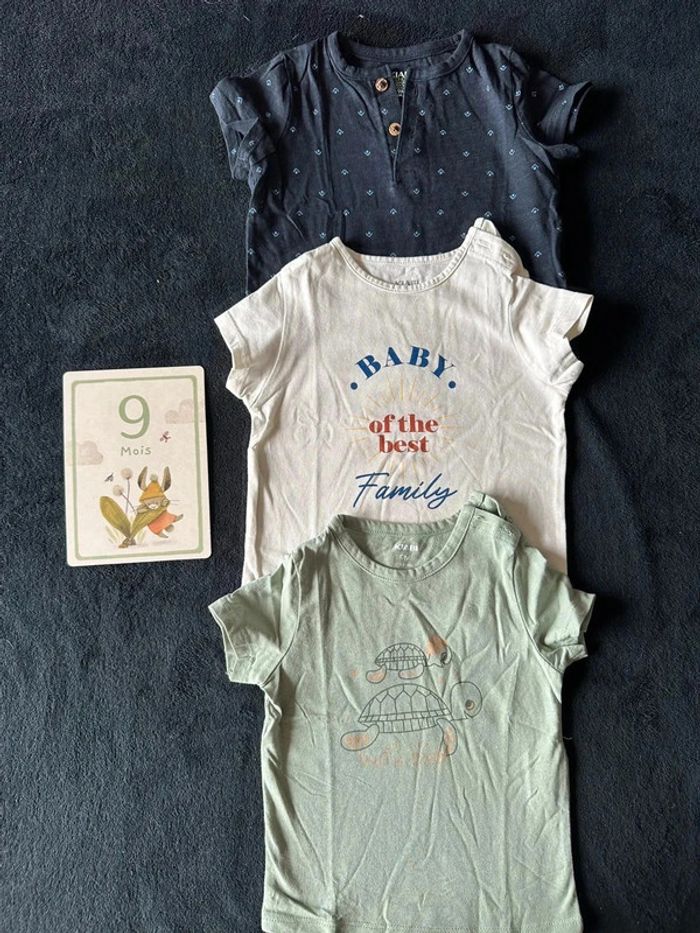 Lot 3 t-shirts manches courtes 9 mois - photo numéro 2