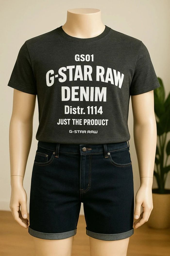 T-shirt G-Star RAW homme - Taille XL - Style casual moderne gris foncé