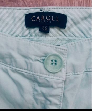 Pantalon Caroll taille 36 vert pastel amande Etat comme neuf