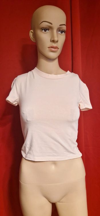 T-shirt court rose pâle taille S divided