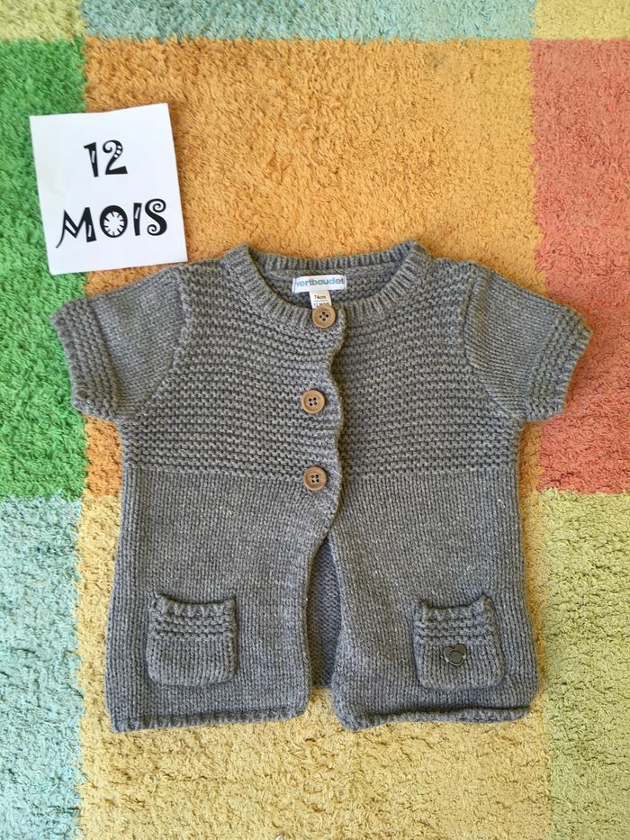 Veste tressée en coton - 12 mois - Vertbaudet - TBE