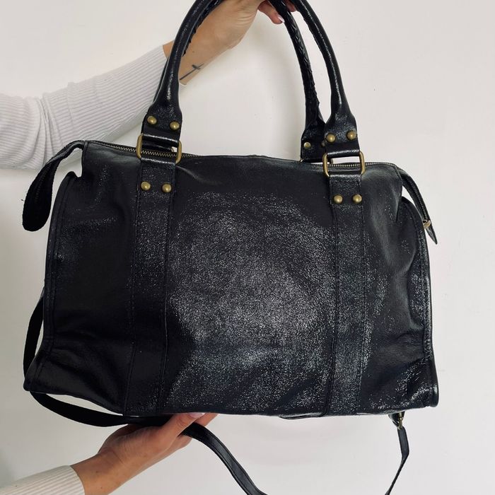 🇮🇹Sac a main 100% Cuir Noir verapelle🇮🇹 The genuine leather neuf avec Bandoulière - photo numéro 5