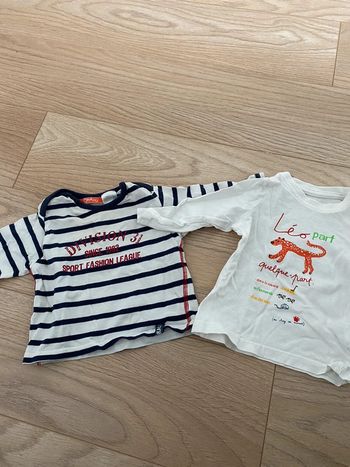 Lot 2 t shirts ML 6 mois super etat