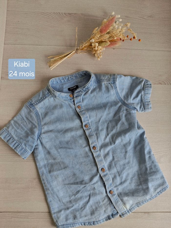 Haut  chemise manches courtes bébé garçon bleu kiabi 24 mois