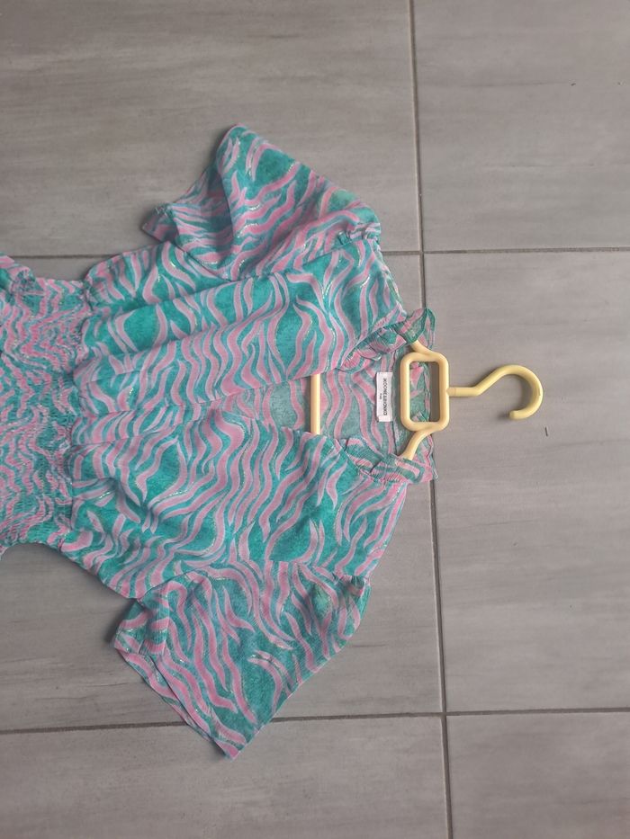 Jolie robe rose vert avec brillance doré Ikoone & Bianka Taille S - photo numéro 2