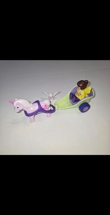 123 playmobil calèche avec fée et licorne 70401 complète