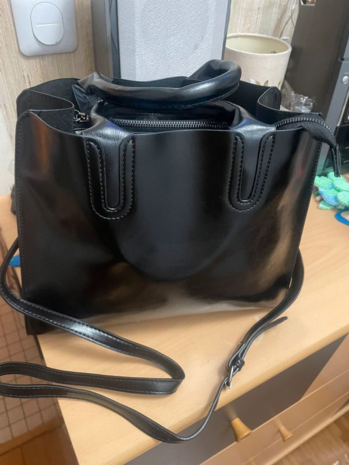 Sac Fourre Vintage noir En Cuir Synthétique - photo numéro 11
