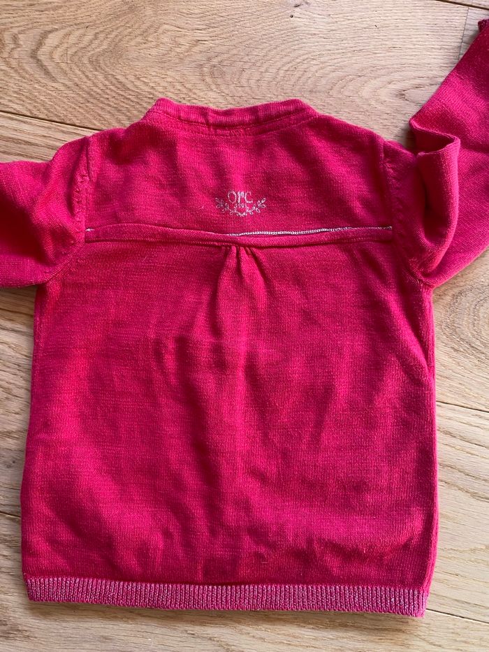 Gilet à boutons fuchsia – Orchestra – 24 mois - photo numéro 3