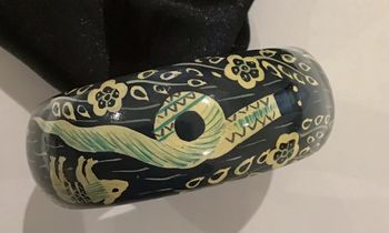 Beau bracelet vintage en bois peint