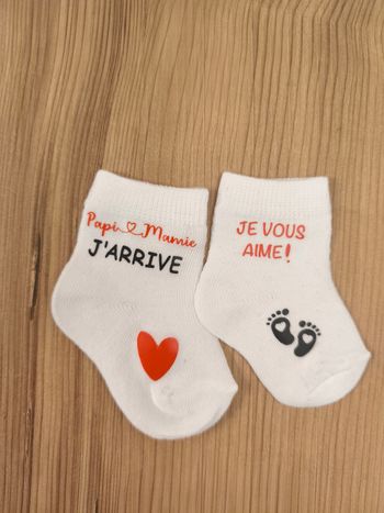 Chaussettes annonce grossesse cadeau mamie papi j'arrive
