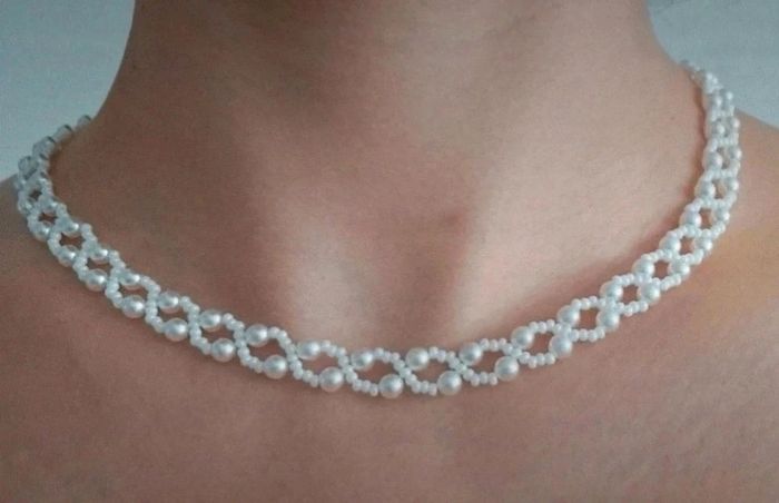 Collier en perles blanc nacré - photo numéro 3