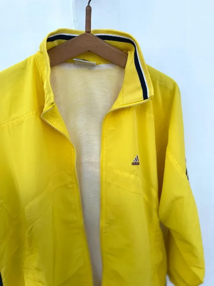 Adidas yellow vintage track jacket windbreaker Veste coupe-vent Mens Size L - photo numéro 8
