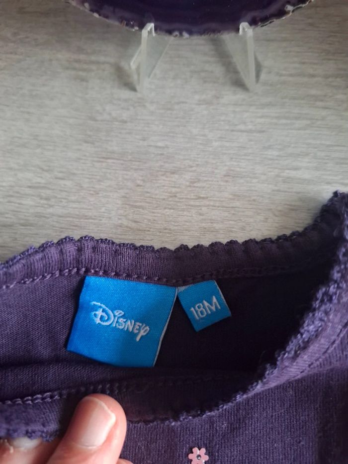 T-shirt violet à manche longue 18 mois disney - photo numéro 3