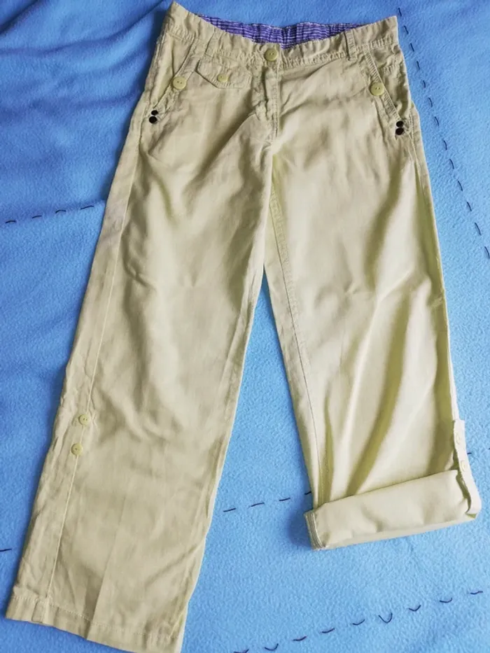 Pantalon en lin vert clair