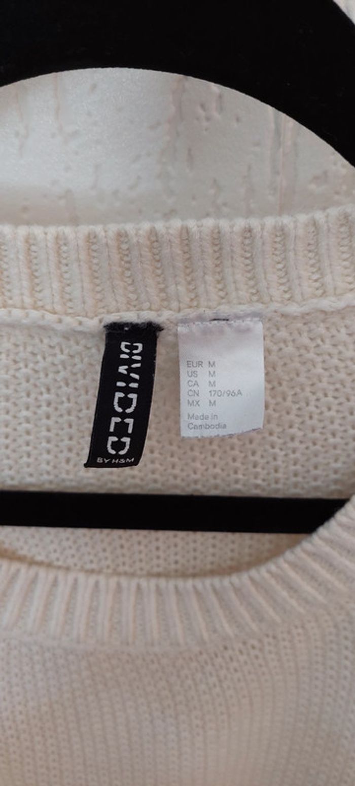 Beau pull long femme Divided by H&M taille M écru excellent état - photo numéro 3