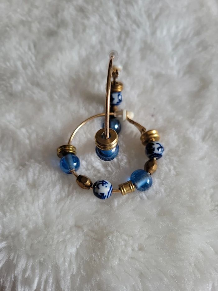 Clips créoles perles Murano et porcelaine - photo numéro 6
