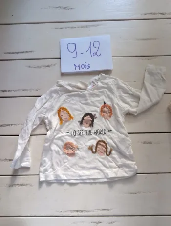 Tee shirt manches longues bébé fille 9/12 mois