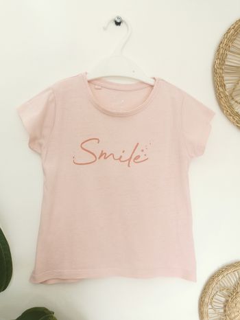 Tee-shirt rose pâle "Smile" Charlie & Prune 3 Ans