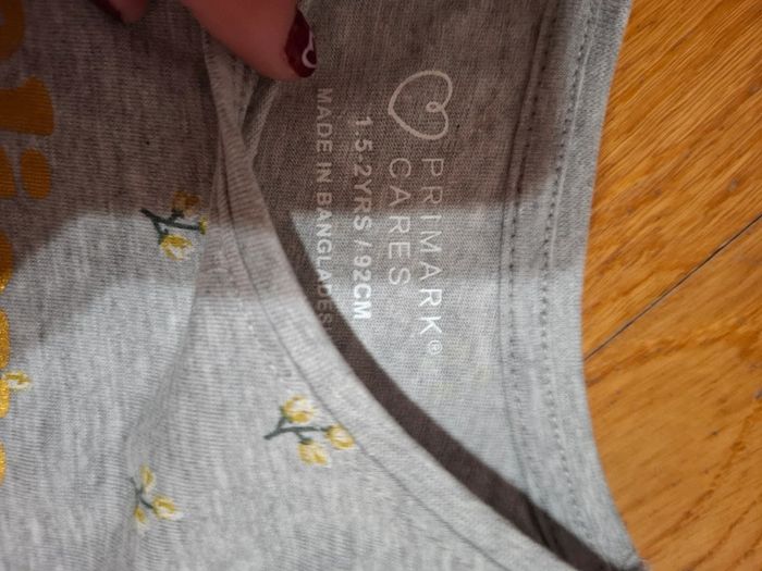 Tshirt à fleur gris et jaune fille - photo numéro 2