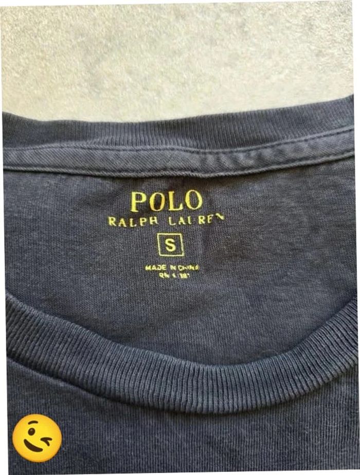 T-shirt Ralph Lauren S coupe col rond noir Homme Men tee107 - photo numéro 3