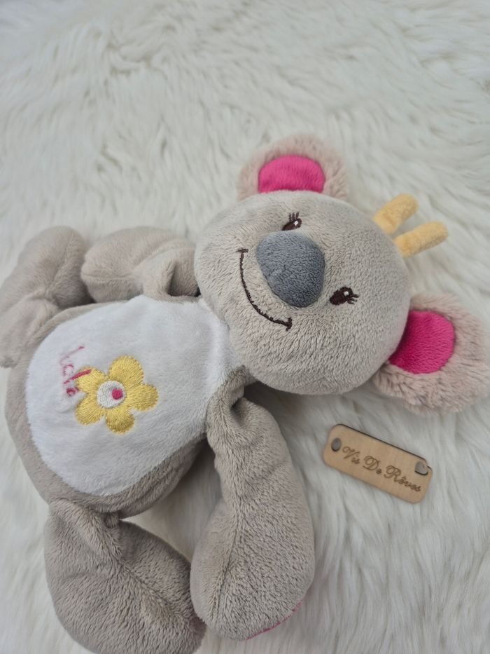 Doudou Koala gris rose jaune Arthur et Lola - photo numéro 2