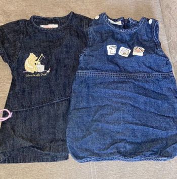2 robes en jean 12 mois