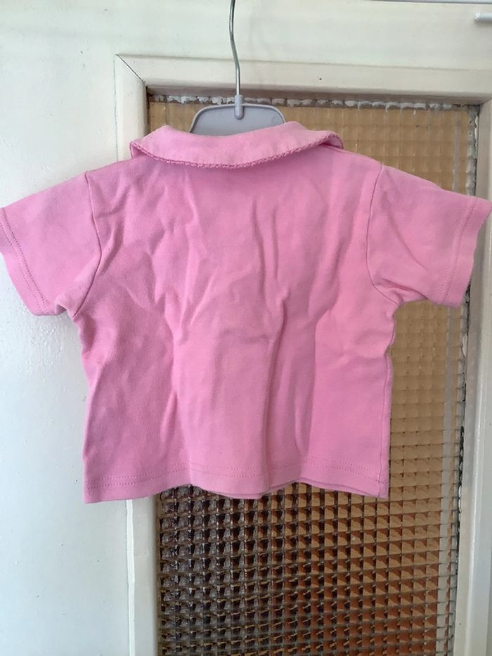 polo manches courtes rose Grain de blé taille 6 mois - photo numéro 2