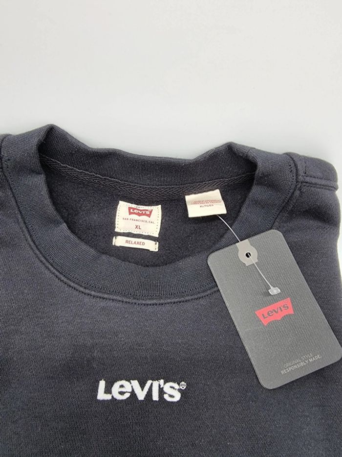 LEVI'S sweat polaire à col Rond bordeaux et noir * taille XL * - photo numéro 9
