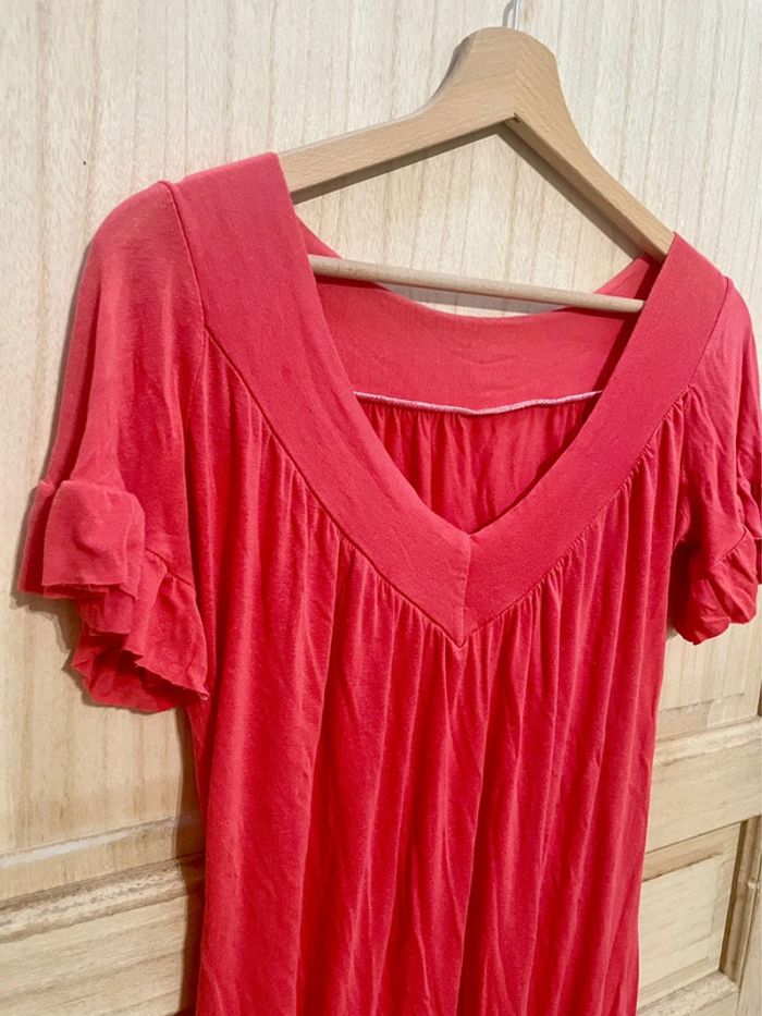 Tunique fluide uni col V manches courtes taille M - photo numéro 3
