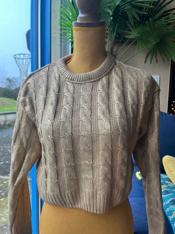 pull maille doré zara - photo numéro 2