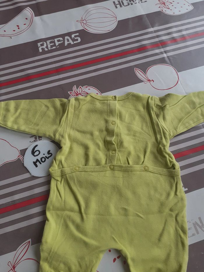 beau pyjama fin vert mixte en 6 mois avec son ourson - photo numéro 3