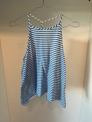 Débardeur ample rayé blanc et bleu Hollister
