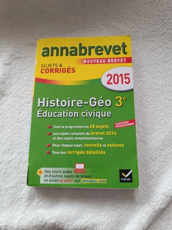 Livre Annabrevet Histoire géographie 3eme _ Hatier