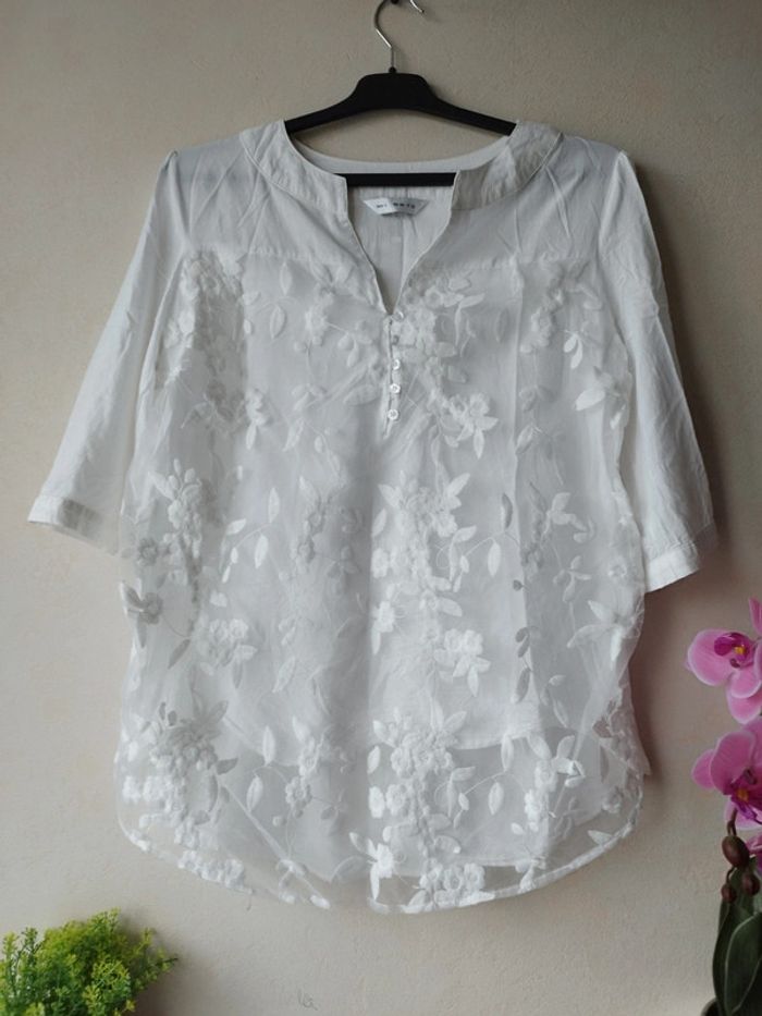 Blouse manches 3/4 dentelle - photo numéro 3