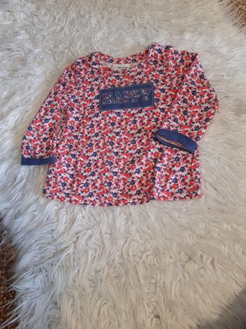 Haut manches longues à fleurs tape à loeil 6 mois