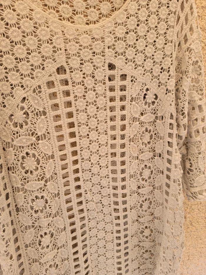 Tunique ethnique vintage mosaïque dentelle old money chic grunge - photo numéro 2