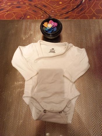 Body long coton biologique ouvert devant, mixte