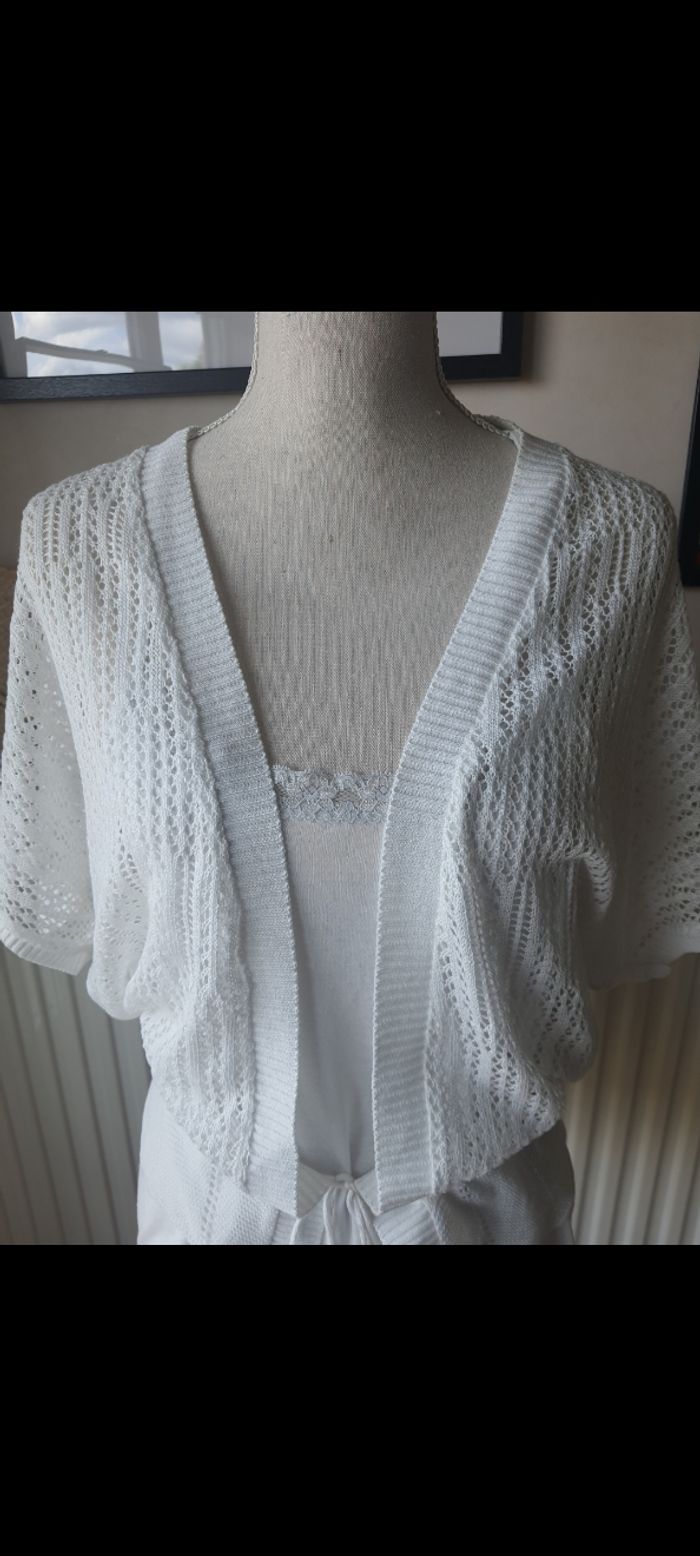 Gilet/cardigan Mango, blanc, taille unique - photo numéro 3